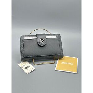 Michael Kors Charm Medium Tab Pocket Leather Bifold Wallet in Slate NWT *READ*